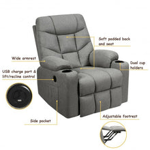 Load image into Gallery viewer, Electric Power Lift Recliner Massage Sofa-Light Gray
