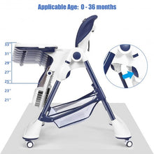 Load image into Gallery viewer, A-Shaped High Chair with 4 Lockable Wheels-Navy
