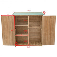 Load image into Gallery viewer, 64&quot; Wooden Storage Shed Outdoor Fir Wood Cabinet
