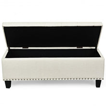 Load image into Gallery viewer, 48&quot; Rectangular Fabric Storage Ottoman Bench Button Tufted Foot Rest Stool-Beige
