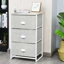 Load image into Gallery viewer, Nightstand Side Table Storage Tower Dresser Chest with 3 Drawers-Gray
