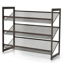 Load image into Gallery viewer, Adjustable to Flat or Slant Shoe Organizer Stand-3-Tier
