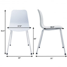 Load image into Gallery viewer, Set of 4 Dining Plastic Chair with Metal Legs Sage-White
