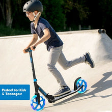 Load image into Gallery viewer, Portable Folding Sports Kick Scooter w/ LED Wheels-Blue
