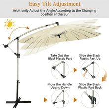 Load image into Gallery viewer, 10 Foot Patio Offset Umbrella Market Hanging Umbrella for Backyard Poolside Lawn Garden-Beige
