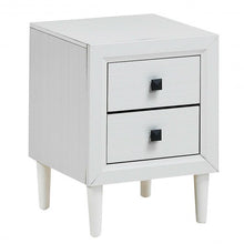Load image into Gallery viewer, Multipurpose Retro Bedside Nightstand with 2 Drawers-White
