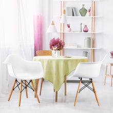 Load image into Gallery viewer, Set of 2 Mid-Century Dining Arm Chairs with Wood Legs
