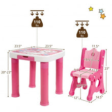 Load image into Gallery viewer, Adjustable Kids Activity Play Table and 2 Chairs Set withStorage Drawer-Pink
