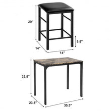 Load image into Gallery viewer, 3 Piece Counter Height Dining Set Faux Marble Table
