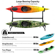 Load image into Gallery viewer, Freestanding Height Adjustable Dual Kayak Storage Rack
