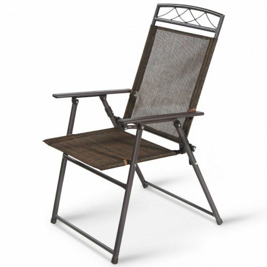 Set of 4 Outdoor Folding Sling Chairs
