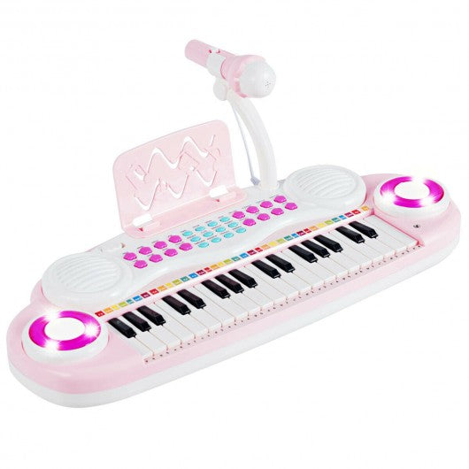 Multifunctional 37 Electric Keyboard Piano with Microphone-Pink