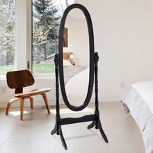 Load image into Gallery viewer, Swivel Full Length Ovel Mirror Free Standing Dressing-Black
