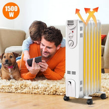 Load image into Gallery viewer, 1500 W Electric Oil Filled Radiator Space Heater
