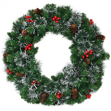 Load image into Gallery viewer, 24&quot; Pre-lit Christmas Spruce Wreath with 8 Flash Modes

