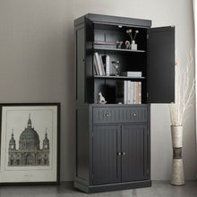 Load image into Gallery viewer, Cupboard Freestanding Kitchen Cabinet w/ Adjustable Shelves-Black
