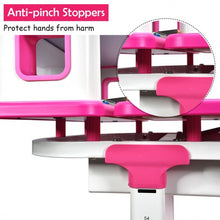 Load image into Gallery viewer, Height Adjustable Kids Desk and Chair Set-Pink
