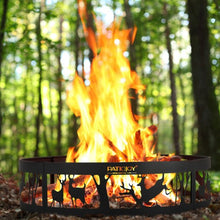 Load image into Gallery viewer, 36&quot; Metal Fire Pit Ring Deer with Extra Poker Bonfire Liner for Campfire
