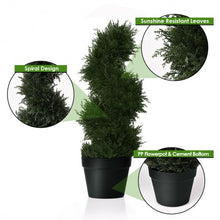 Load image into Gallery viewer, 2 pcs 25&quot; In/outdoor Decoration Artificial Cedar Spiral Tree
