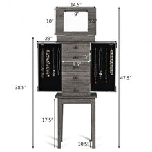 Load image into Gallery viewer, Standing Jewelry Cabinet Storage Organizer with Wooden Legs
