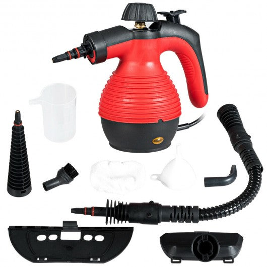 1050 W Multifunction Portable Steamer Household Steam Cleaner w/Attachments-Red