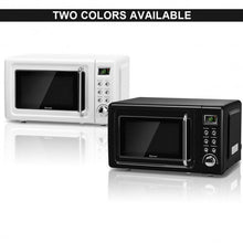 Load image into Gallery viewer, 700W Glass Turntable Retro Countertop Microwave Oven-Black

