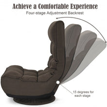 Load image into Gallery viewer, 4-Position Adjustable 360 Degree Swivel Folding Floor Sofa Chair-Brown
