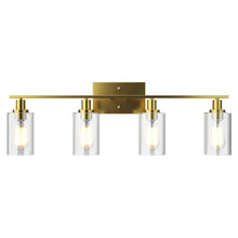 Load image into Gallery viewer, 4-Light Wall Sconce with Clear Glass Shade-Golden
