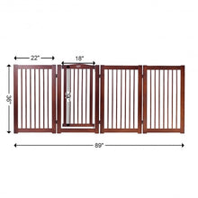 Load image into Gallery viewer, 36&quot; Configurable Folding Wood Pet Dog Safety Fence with Gate-A
