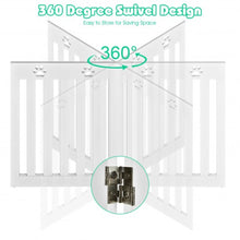Load image into Gallery viewer, 24&quot; Folding Wooden Freestanding Dog Gate with 360° Flexible Hinge for Pet-White
