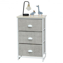Load image into Gallery viewer, Nightstand Side Table Storage Tower Dresser Chest with 3 Drawers-Gray
