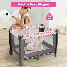 Load image into Gallery viewer, 4-in-1 Convertible Portable Baby Playard Newborn Napper with Music and Toys-Pink
