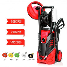 Load image into Gallery viewer, 3000 PSI Electric High Pressure Washer With Patio Cleaner -Red
