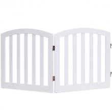 Load image into Gallery viewer, 24&quot; Configurable Folding Standing 2 Panel Wood Pet Fence-White-A
