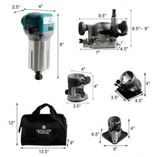 Load image into Gallery viewer, 1.25HP Palm Router Electric Trimmer Kit Variable Woodworking Tool
