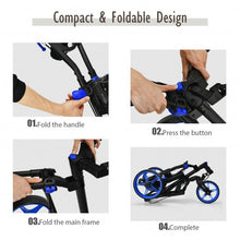 Load image into Gallery viewer, Folding Golf Push Cart with Scoreboard Adjustable Handle Swivel Wheel-Blue
