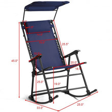 Load image into Gallery viewer, Zero Gravity Folding Rocking Chair Rocker Porch-Dark Blue
