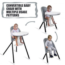 Load image into Gallery viewer, 3 in 1 Convertible Highchair with Detachable Double Trays-Gray
