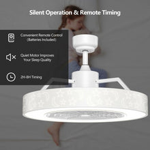 Load image into Gallery viewer, 23&quot; Ceiling Fan with LED Light and Remote Control-White
