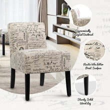 Load image into Gallery viewer, Armless Letter Print Fabric Chair with Solid Wood Legs
