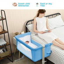 Load image into Gallery viewer, Travel Portable Baby Bed Side Sleeper  Bassinet Crib with Carrying Bag-Blue
