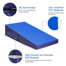Load image into Gallery viewer, Folding Incline Tumbling Wedge Gymnastics Exercise Mat-Blue

