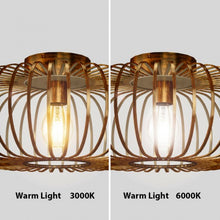 Load image into Gallery viewer, Antique Brass Metal Flush Mount Ceiling Pendant Light
