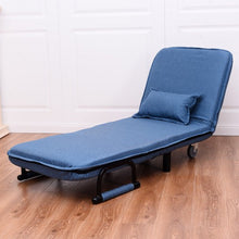 Load image into Gallery viewer, Convertible Folding Leisure Recliner Sofa Bed-Blue

