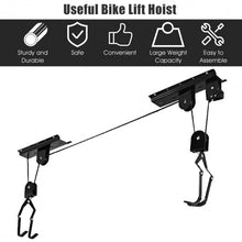 Load image into Gallery viewer, New Bike Bicycle Lift Ceiling Mounted Hoist Storage Garage Hanger Pulley Rack
