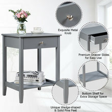 Load image into Gallery viewer, Wooden Nightstand  End Table Storage Display -Gray
