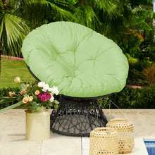 Load image into Gallery viewer, Rattan Papasan Chair Ergonomic 360-degree Swivel Soft Cushion Garden-Green
