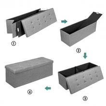 Load image into Gallery viewer, Fabric Folding Storage with Divider Bed End Bench-Light Gray
