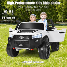 Load image into Gallery viewer, 24V Licensed Toyota Hilux Ride On Truck Car 2-Seater 4WD with Remote White
