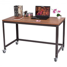 Load image into Gallery viewer, Metal Frame Computer Desk with Wheels
